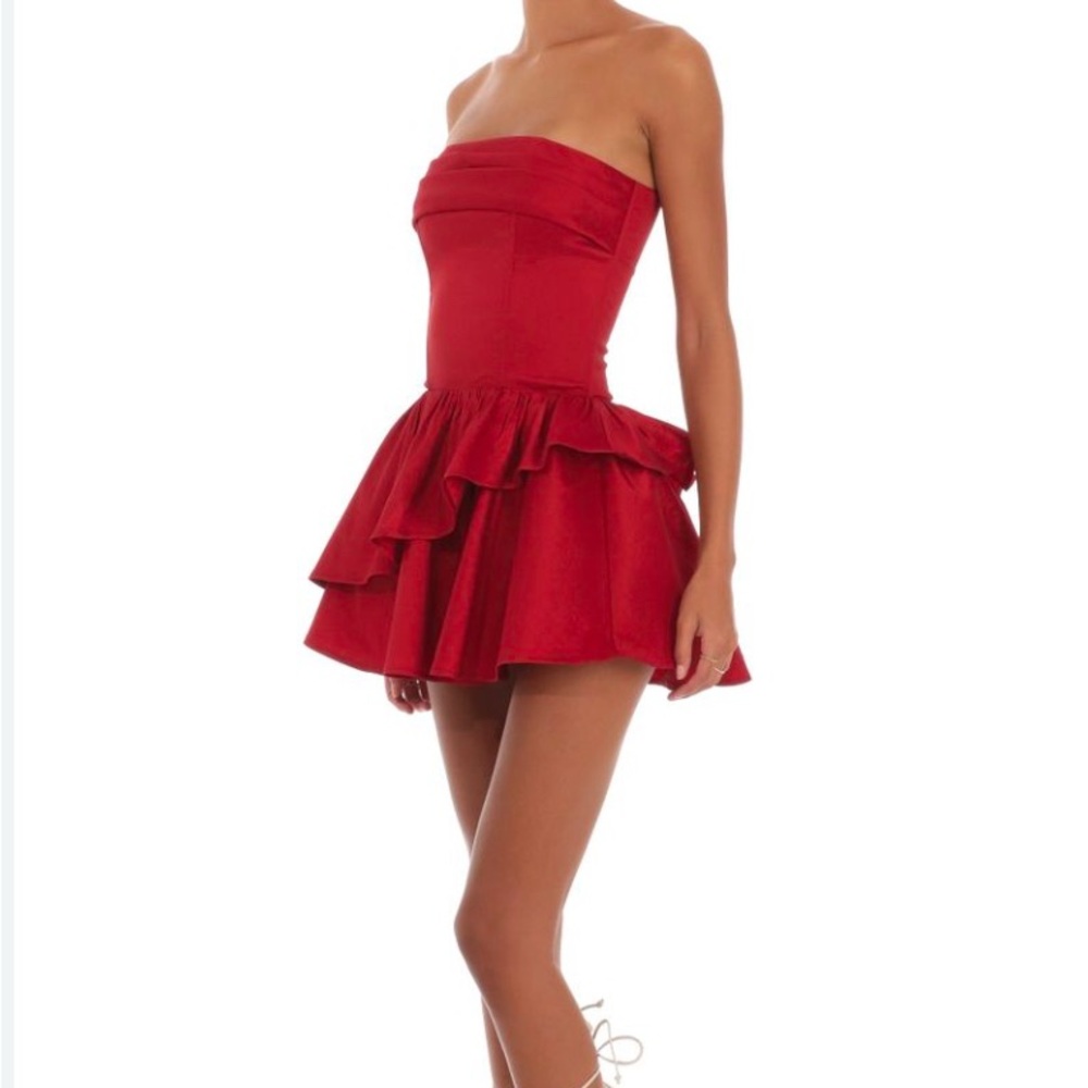 Lucy In The Sky Red Corset Mini Dress
